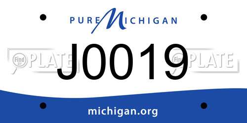 J0019 Michigan License Plate