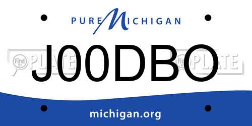 J00DBO Michigan License Plate