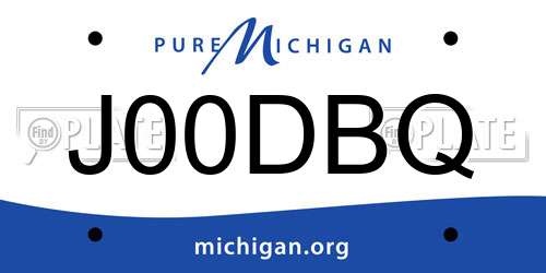 J00DBQ Michigan License Plate