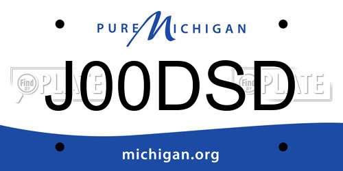 J00DSD Michigan License Plate