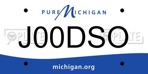 J00DSO Michigan License Plate