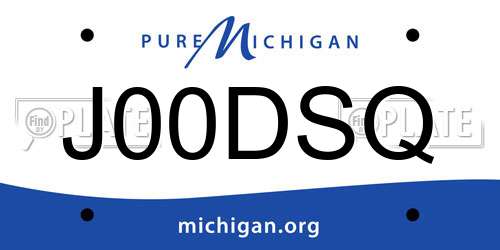 J00DSQ Michigan License Plate