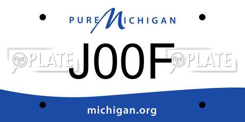 J00F Michigan License Plate