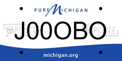 J00OBO Michigan License Plate