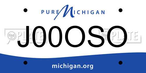 J00OSO Michigan License Plate