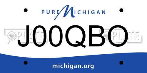 J00QBO Michigan License Plate