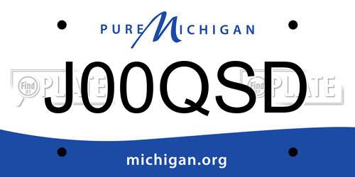 J00QSD Michigan License Plate