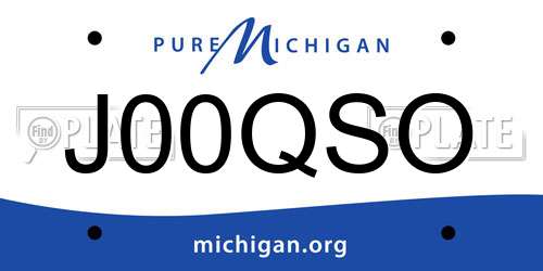 J00QSO Michigan License Plate