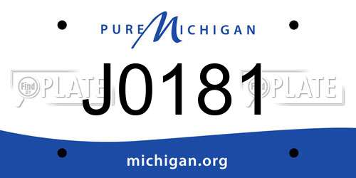 J0181 Michigan License Plate