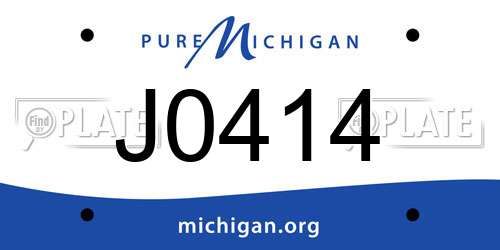 J0414 Michigan License Plate