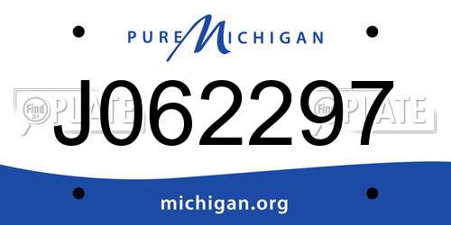 J062297 Michigan License Plate