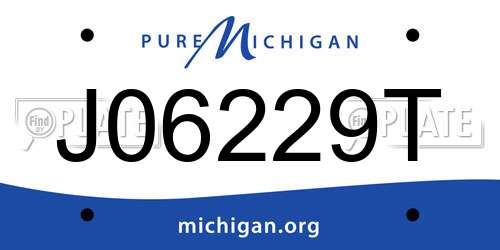 J06229T Michigan License Plate