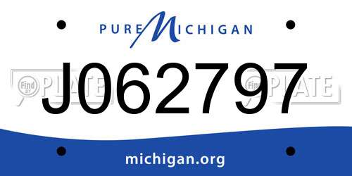 J062797 Michigan License Plate