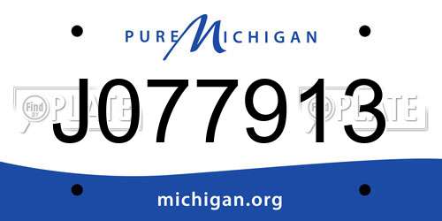 J077913 Michigan License Plate
