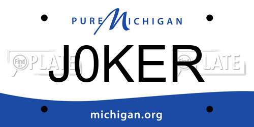 J0KER Michigan License Plate
