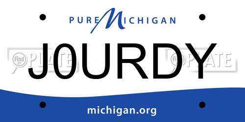 J0URDY Michigan License Plate