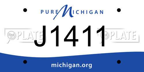 J1411 Michigan License Plate