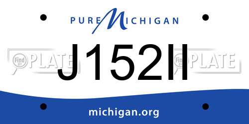 J152II Michigan License Plate