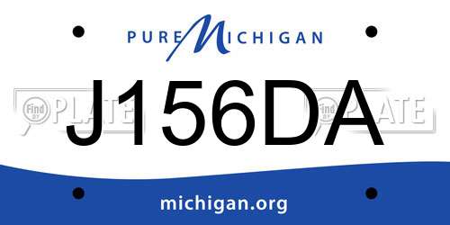 J156DA Michigan License Plate