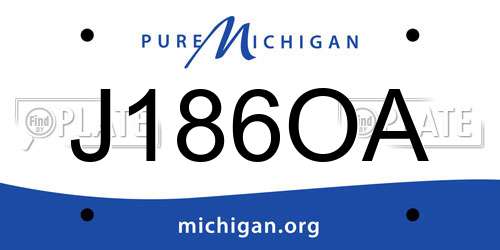 J186OA Michigan License Plate