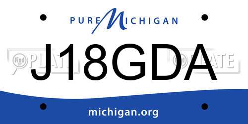 J18GDA Michigan License Plate