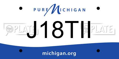 J18TII Michigan License Plate