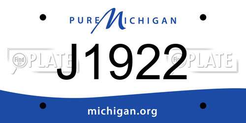 J1922 Michigan License Plate