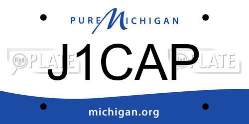 J1CAP Michigan License Plate