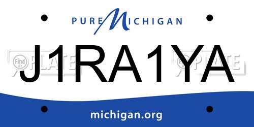 J1RA1YA Michigan License Plate