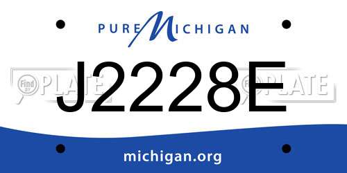 J2228E Michigan License Plate