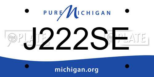 J222SE Michigan License Plate