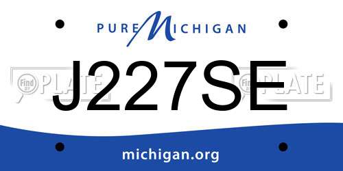 J227SE Michigan License Plate