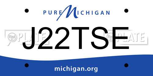 J22TSE Michigan License Plate