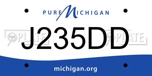 J235DD Michigan License Plate