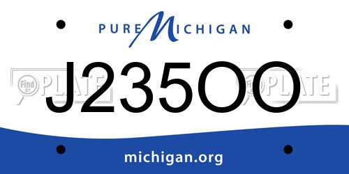 J235OO Michigan License Plate