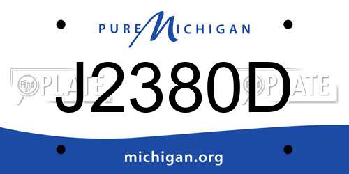 J2380D Michigan License Plate