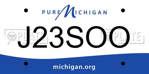 J23SOO Michigan License Plate