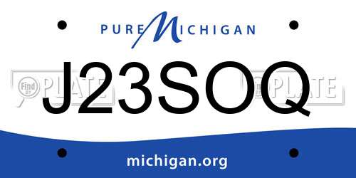 J23SOQ Michigan License Plate