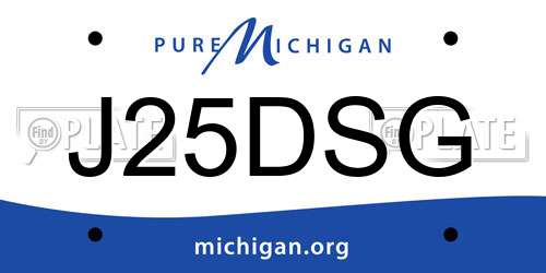 J25DSG Michigan License Plate