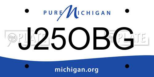 J25OBG Michigan License Plate
