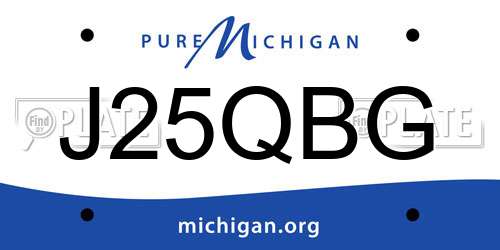 J25QBG Michigan License Plate