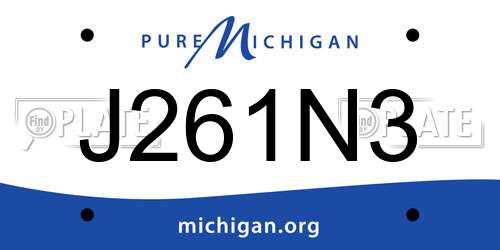 J261N3 Michigan License Plate