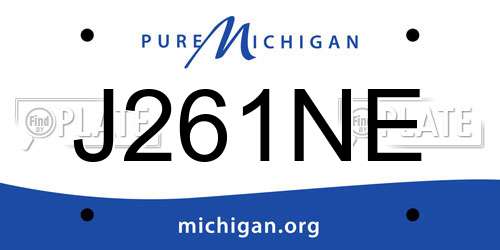 J261NE Michigan License Plate