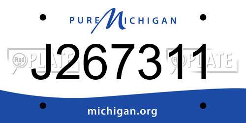 J267311 Michigan License Plate