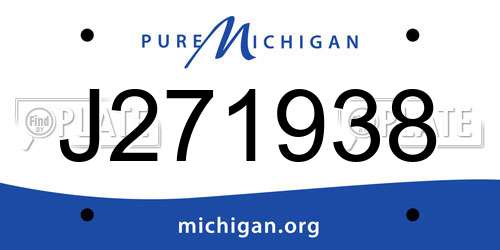 J271938 Michigan License Plate