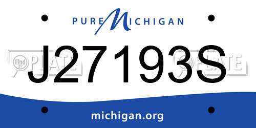 J27193S Michigan License Plate