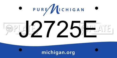 J2725E Michigan License Plate