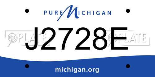 J2728E Michigan License Plate