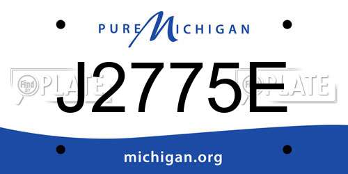 J2775E Michigan License Plate