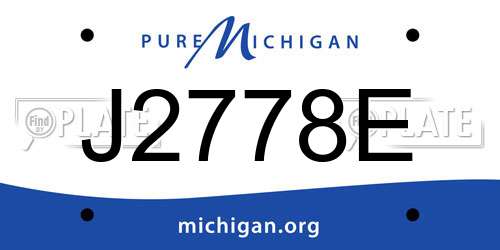 J2778E Michigan License Plate